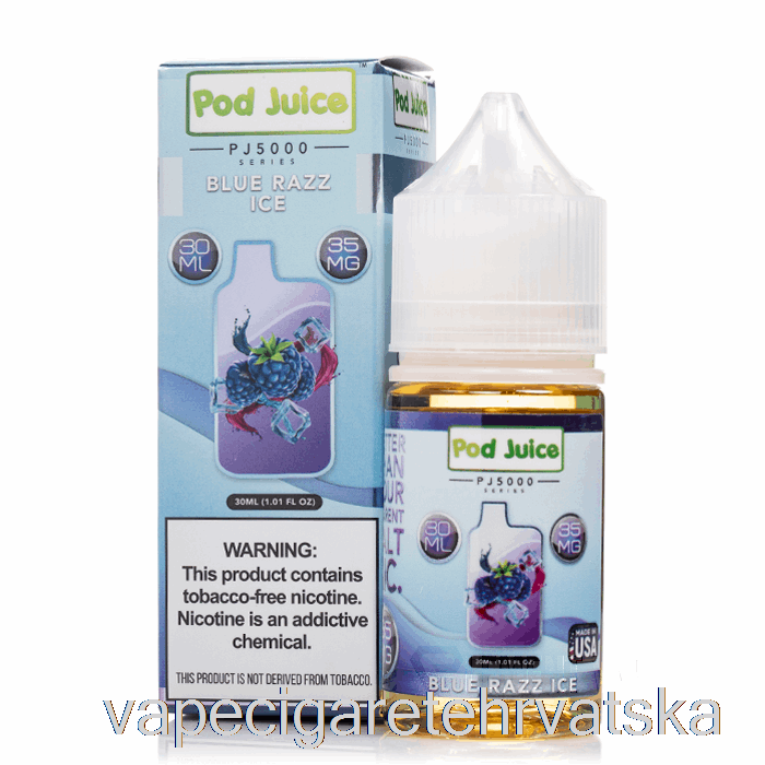 Vape Cigarete Blue Razz Ice - Pod Juice Pj5000 - 30 Ml 35 Mg